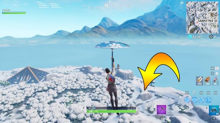 Dokładne miejsce położenia sekretnej gwiazdki. - Wyzwanie - Szukaj między tajemniczą klapą, kamienną damą i platformą - Fortnite: Battle Royale - poradnik do gry