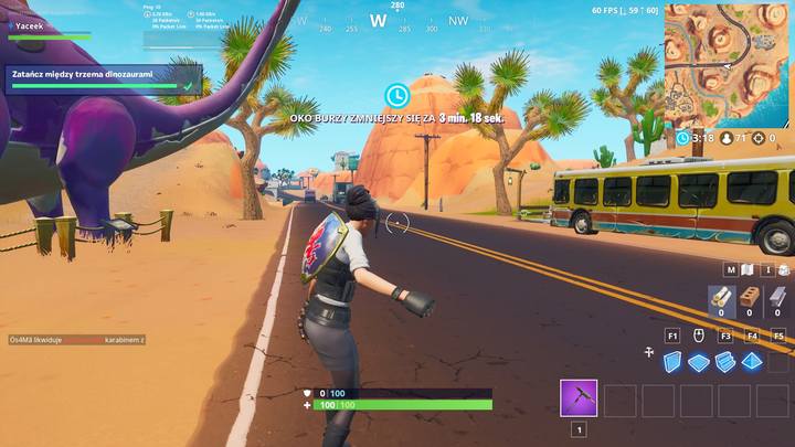 Druga część dotyczy dinozaurów na południe od Oazy Odpoczynku - Wyzwania Fortnite - Zatańcz między trzema lodowymi rzeźbami - Fortnite: Battle Royale - poradnik do gry