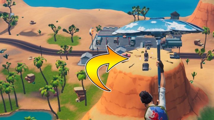 Zegar słoneczny znajduje się naprzeciwko stacji benzynowej, niedaleko Oazy Odpoczynku. - Odwiedź różne zegary | Wyzwanie w Fortnite - Fortnite: Battle Royale - poradnik do gry