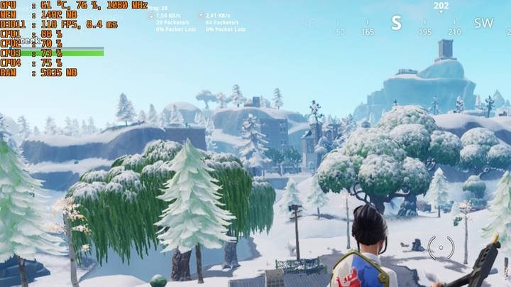 Użycie karty graficznej (GPU) na poziomie niższym niż 99% to jedna z oznak niedomagającego procesora. - Fortnite się zacina - co robić? - Fortnite: Battle Royale - poradnik do gry