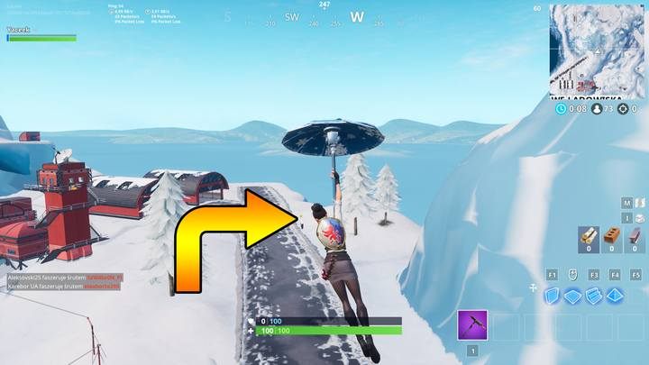 Piąty balon znajdziesz na pasie startowym, w Lodowych Lądowiskach - Wyzwanie - Przekłuj 10 złotych balonów - Fortnite: Battle Royale - poradnik do gry