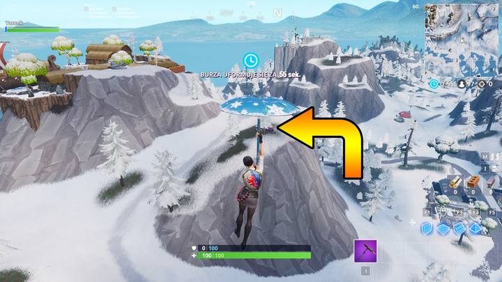 Szósty balon znajduje się na górze (wioska wikingów) - Wyzwanie - Przekłuj 10 złotych balonów - Fortnite: Battle Royale - poradnik do gry
