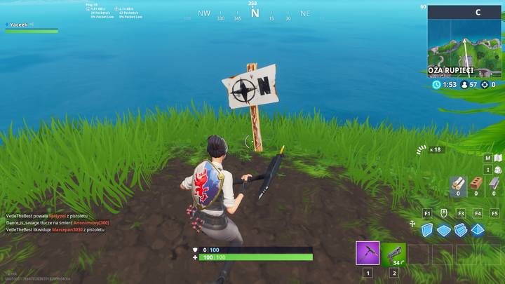 Czwartym, a zarazem ostatnim już punktem jest N (North - północ) - Wyzwanie - Odwiedź wszystkie punkty na wyspie w Fortnite Battle Royale - Fortnite: Battle Royale - poradnik do gry