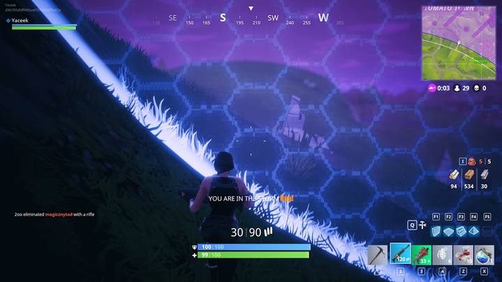 Będąc poza okręgiem, będziesz otrzymywać obrażenia. - Podstawy rozgrywki i porady do Fortnite Battle Royale - Fortnite: Battle Royale - poradnik do gry