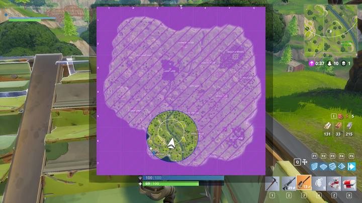 Okręgi burzowe zmniejszają teren do eksploracji. - Jak grać na środkowym etapie meczu w Fortnite Battle Royale? - Fortnite: Battle Royale - poradnik do gry