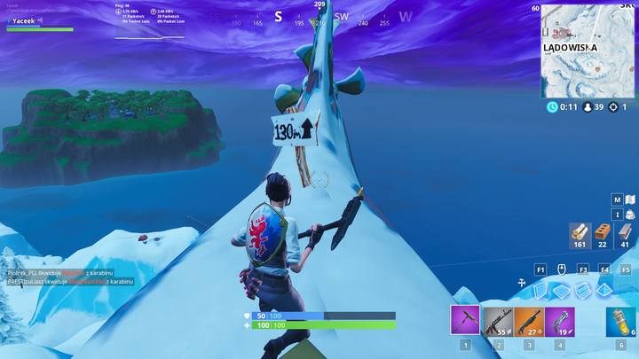 Czwarty znak (130m) znajduje się na lodowej górze z łodzią na jej szczycie - Wyzwanie - Odwiedź 5 najwyższych miejsc w Fortnite BR - Fortnite: Battle Royale - poradnik do gry