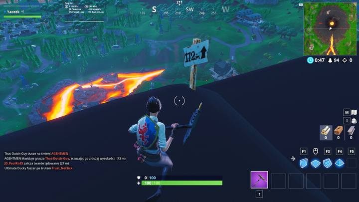 Piąty znak (172m) znajduje się na wulkanie - Wyzwanie - Odwiedź 5 najwyższych miejsc w Fortnite BR - Fortnite: Battle Royale - poradnik do gry