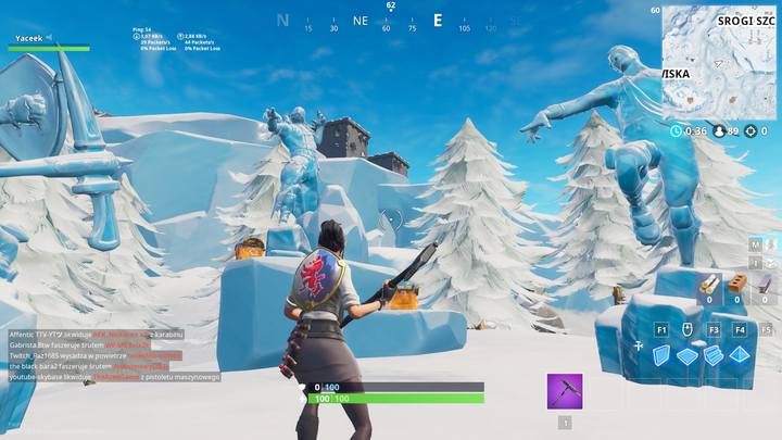 Wyzwanie to polega na odnalezieniu sekretnej gwiazdki, która ukryta została nieopodal lodowych lądowisk, a dokładnie pomiędzy nimi, a Srogim Szczytem - Wyzwanie - Szukaj w miejscu, które wskazuje szkło powiększające - Fortnite: Battle Royale - poradnik do gry