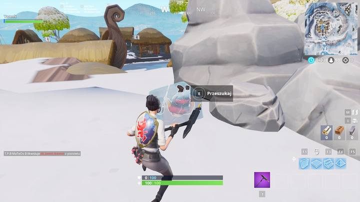 Trzeci gnom znajduje się w Wiosce Wikingów, a jego dokładne położenie przedstawia powyższy obrazek - Wyzwanie Fortnite - Przeszukaj zimne gnomy - Fortnite: Battle Royale - poradnik do gry