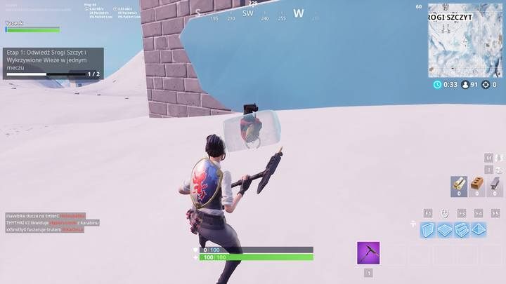 Szóstego gnoma znajdziesz w południowej części Srogiego Szczytu - Wyzwanie Fortnite - Przeszukaj zimne gnomy - Fortnite: Battle Royale - poradnik do gry