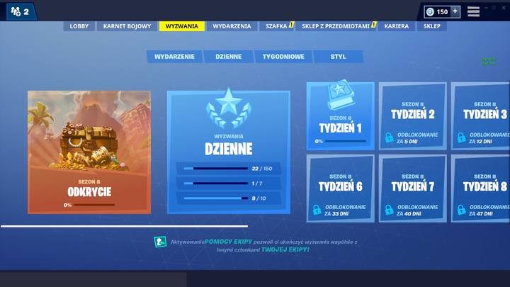 Nowa wersja okna wyzwań i nagród. - Sezon 8 Fortnite Battle Royale - Karnet bojowy, nowości i skiny - Fortnite: Battle Royale - poradnik do gry