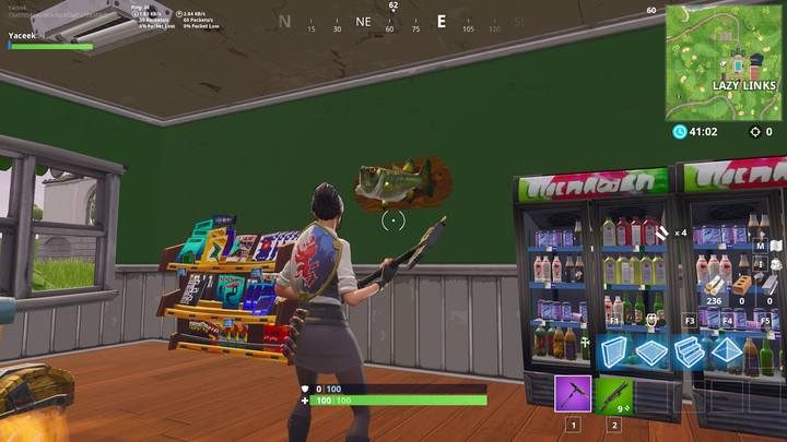 Siódme trofeum znajduje się w Golfowym Gniazdku, w małym domku w zachodniej części kompleksu - Wyzwanie - Zatańcz z trofeum wędkarskim - Fortnite: Battle Royale - poradnik do gry