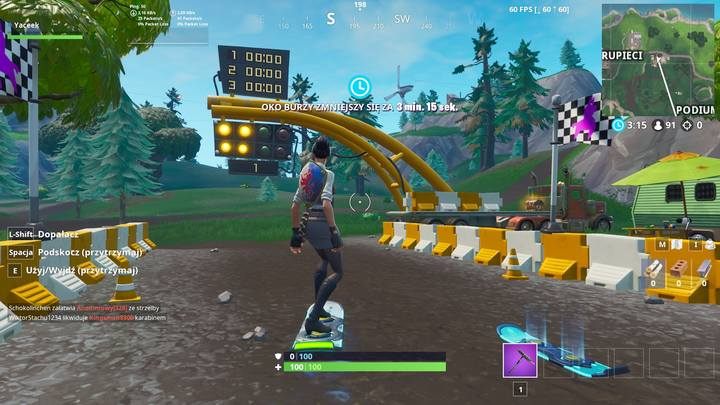 Za pomocą deskolotki będziesz mógł ukończyć wyścig. - Ukończ okrążenie na torach wyścigowych | Wyzwanie w Fortnite - Fortnite: Battle Royale - poradnik do gry