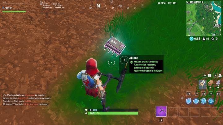 Fortbajt #47 możesz znaleźć między furgonetką restartu, pirackim obozem oraz rozbitym busem bojowym - Fortbajty - lokalizacja i mapa | Fortnite Battle Royale - Fortnite: Battle Royale - poradnik do gry