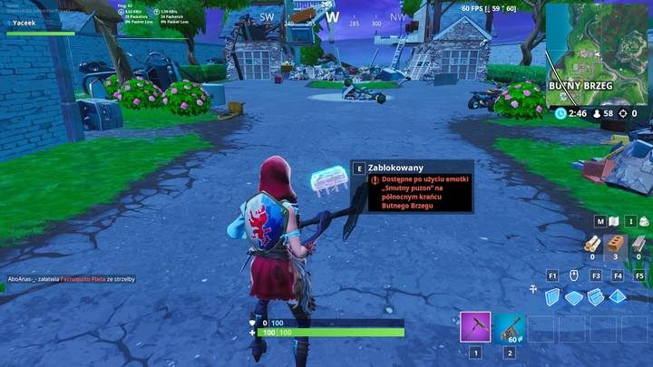 Fortbajt #58 znajduje się w północnej części Butnego Brzegu, a dokładnie przy wjeździe na posesję zniszczonego domu - Fortbajty - lokalizacja i mapa | Fortnite Battle Royale - Fortnite: Battle Royale - poradnik do gry