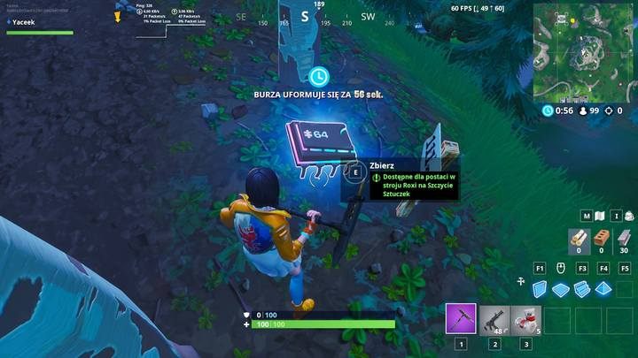 Fortbajt #64 znajduje się na Szczycie Sztuczek, czyli szczycie góry znajdującej się pomiędzy Parkiem Przyjemności, a boiskiem halowym, niedaleko Neo-Wykrzywionych - Fortbajty - lokalizacja i mapa | Fortnite Battle Royale - Fortnite: Battle Royale - poradnik do gry