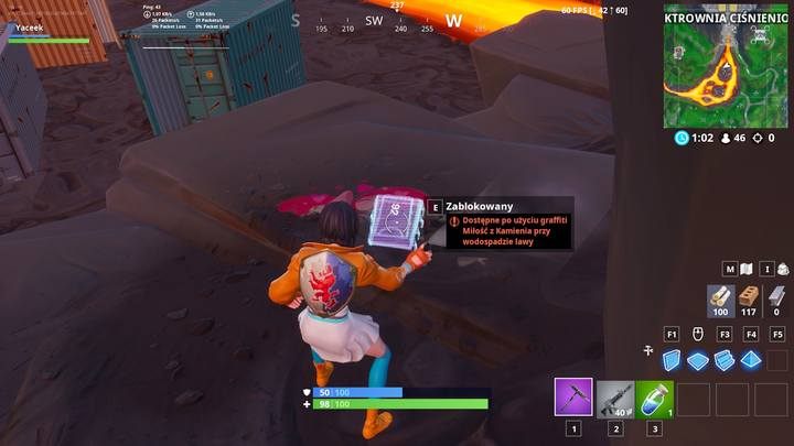 Fortbajt #92 dostępny będzie po użyciu graffiti Miłość z Kamienia przy wodospadzie lawy znajdującym się niedaleko Elektrowni Ciśnieniowej - Fortbajty - lokalizacja i mapa | Fortnite Battle Royale - Fortnite: Battle Royale - poradnik do gry