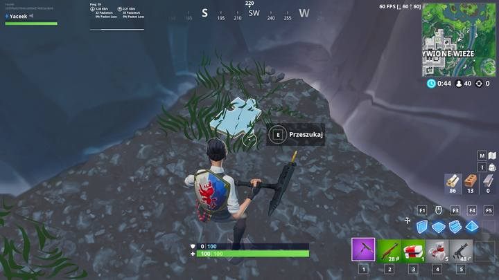 Drugi kawałek ukryty został w jaskini niedaleko Wykrzywionych Wież - Wyzwanie - Znajdź kawałki układanki - Fortnite: Battle Royale - poradnik do gry