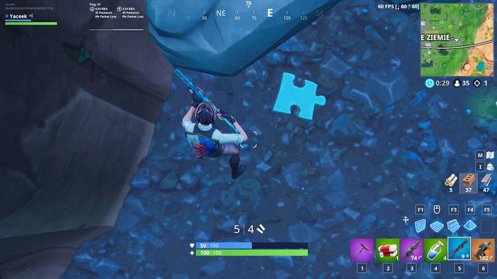 Szósty kawałek ukryty został w jaskini na wschód od Zgubych Ziem - Wyzwanie - Znajdź kawałki układanki - Fortnite: Battle Royale - poradnik do gry