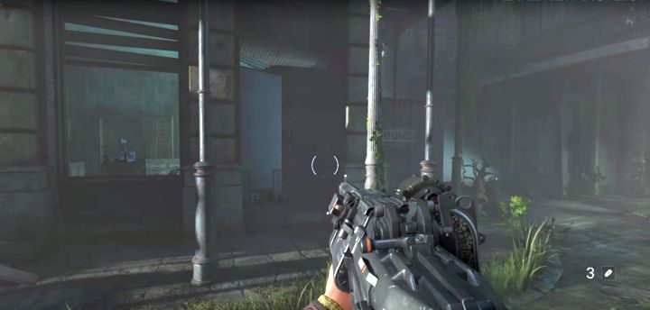 Grafika i tekst znajdują się w tym budynku. - Sekrety i misje dowódców w Nowy Orlean: Lakeview | Sekrety Wolfenstein II - Wolfenstein II: The New Colossus - poradnik do gry