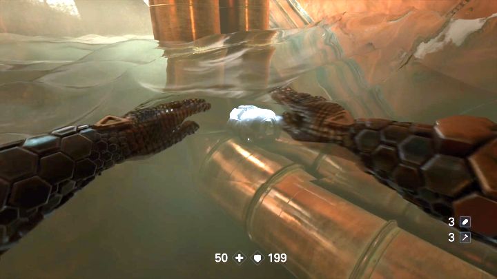 Na rurach, pod wodą leży duży pancerz. - Sygnał | Rozdział 1 - Zjednoczenie | Opis przejścia | Wolfenstein II - Wolfenstein II: The New Colossus - poradnik do gry