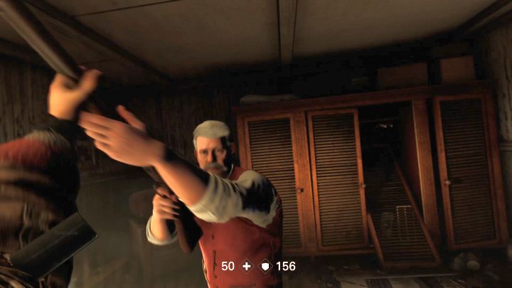 Wykonaj atak wręcz, by pozbyć się wyrodnego ojca. - Ranczo | Potwór | Solucja Wolfenstein II: The New Colossus - Wolfenstein II: The New Colossus - poradnik do gry