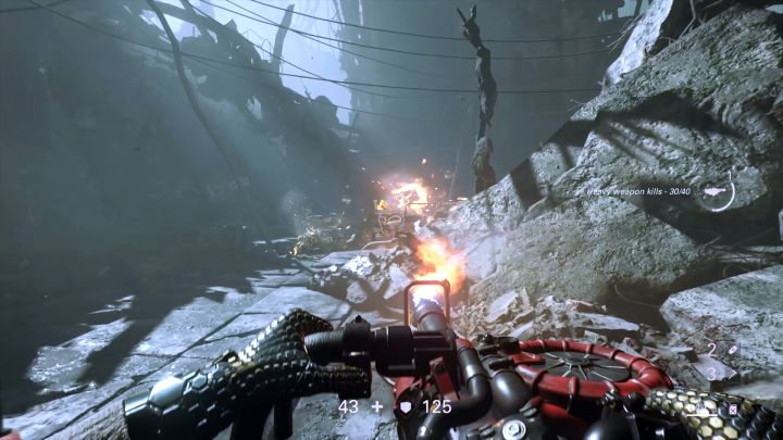 Dieselgewehr to potężna broń - jeden strzał zwykle wystarczy, by załatwić wroga. - Centrum | Manhattan | Solucja Wolfenstein II: The New Colossus - Wolfenstein II: The New Colossus - poradnik do gry