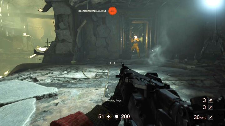 W tym miejscu walka po cichu nie ma sensu, gdyż wrogowie i tak są już zaalarmowani. - Śródmieście | Manhattan | Solucja Wolfenstein II: The New Colossus - Wolfenstein II: The New Colossus - poradnik do gry