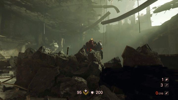 Dzięki licznym przeszkodom, walka z SuperSoldatem jest tutaj dość prosta. - Śródmieście | Manhattan | Solucja Wolfenstein II: The New Colossus - Wolfenstein II: The New Colossus - poradnik do gry