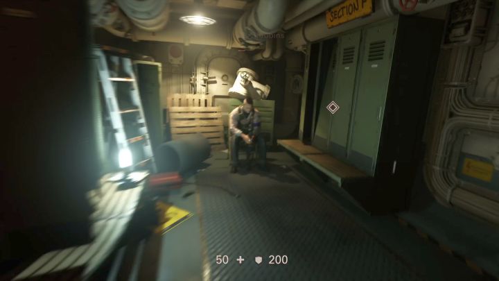 Wejście prowadzące do sekcji F. - Pokład Młota Ewy i powrót do Sekcji F | Stare sekrety | Solucja Wolfenstein II - Wolfenstein II: The New Colossus - poradnik do gry