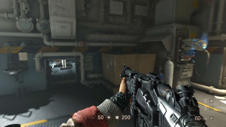 Wejście do kratki wentylacyjnej. - Pokład Młota Ewy i powrót do Sekcji F | Stare sekrety | Solucja Wolfenstein II - Wolfenstein II: The New Colossus - poradnik do gry