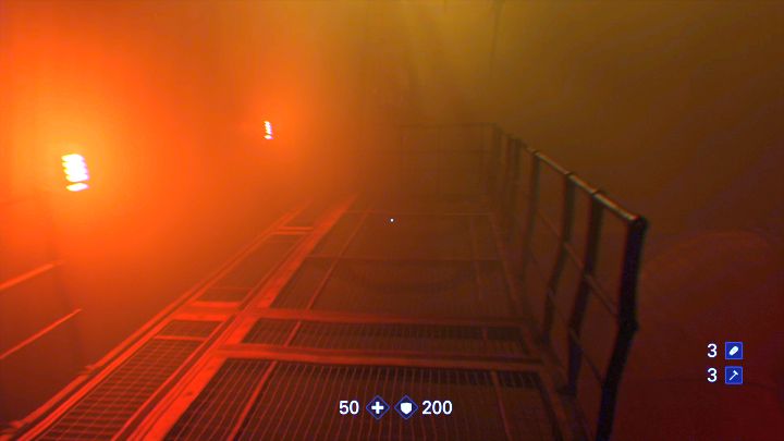 Widoczność jest tutaj zerowa, jednak nie da się zgubić. - Pokład Młota Ewy i powrót do Sekcji F | Stare sekrety | Solucja Wolfenstein II - Wolfenstein II: The New Colossus - poradnik do gry