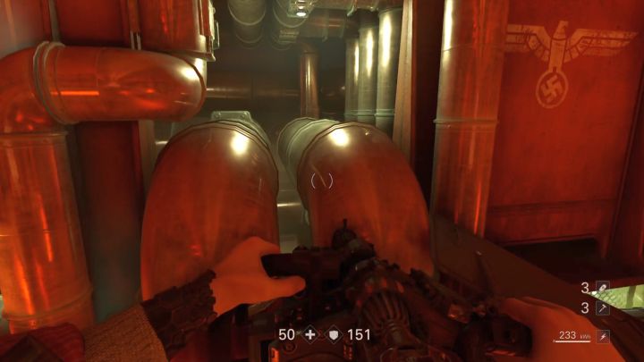 Przejście prowadzące do pokoju kontrolnego. - Pokład Młota Ewy i powrót do Sekcji F | Stare sekrety | Solucja Wolfenstein II - Wolfenstein II: The New Colossus - poradnik do gry