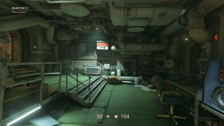 Na początku misji musisz porozmawiać z Grace. - Wyprawa do Roswell | Stare sekrety | Solucja Wolfenstein II: The New Colossus - Wolfenstein II: The New Colossus - poradnik do gry