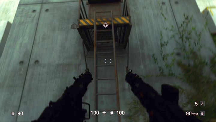 Wejdź po drabinie na mur, by kontynuować. - Ratowanie Hortona | Nowy Orlean | Solucja Wolfenstein II: The New Colossus - Wolfenstein II: The New Colossus - poradnik do gry