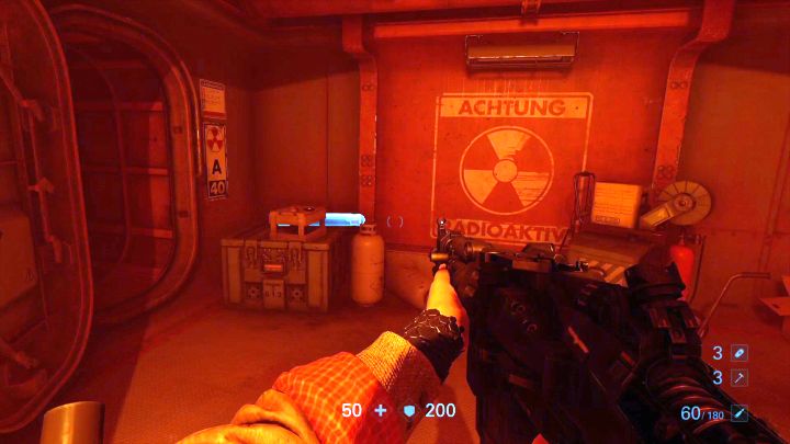 Mapa tej lokacji. - Poklad Młota Ewy i powrót do sekcji F | Rozdział III - Stare sekrety - Wolfenstein II: The New Colossus - poradnik do gry