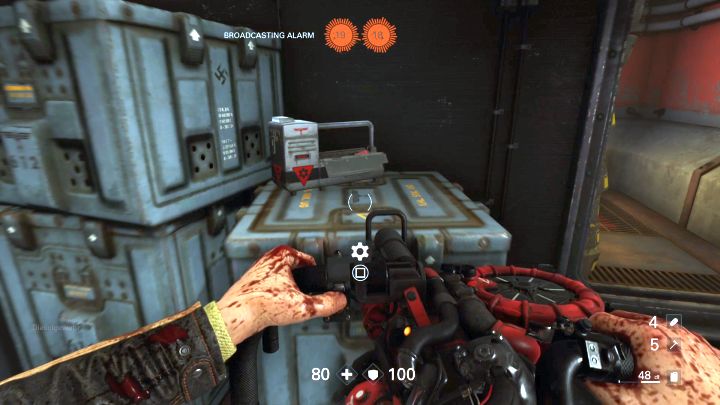 Jedyny w tej lokacji zestaw ulepszający. - Zdobycie informacji o Nowym Orleanie | Sekrety | Rozdział 6 - Nowa skóra - Wolfenstein II: The New Colossus - poradnik do gry