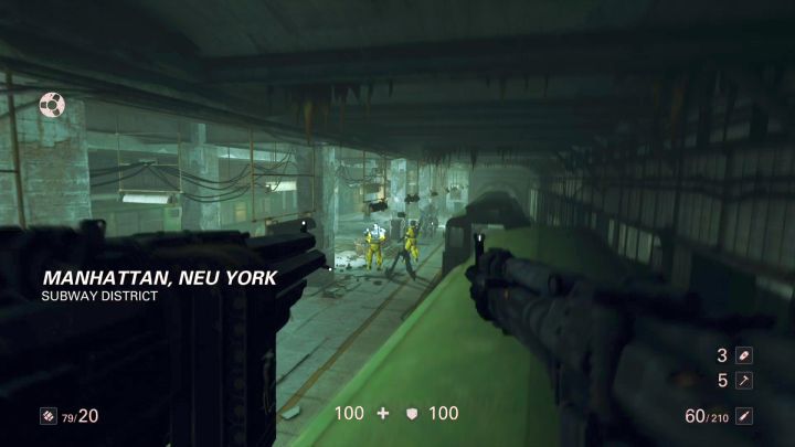 Początek misji w metrze. - Misje überdowódców - Mahattan | Wolfenstein II - Wolfenstein II: The New Colossus - poradnik do gry