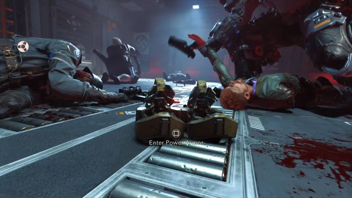 Po ubraniu pancerza będzie można normalnie się poruszać. - Oblężenie | Rozdział 1 - Zjednoczenie | Opis przejścia | Wolfenstein II - Wolfenstein II: The New Colossus - poradnik do gry
