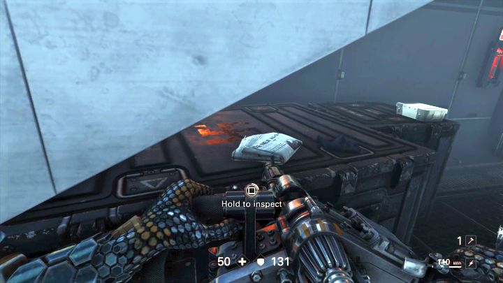 Kolejny przedmiot skryty pod schodami. - Sekrety w Oblężenie - Rozdział 1 Zjednoczenie | Sekrety Wolfenstein II - Wolfenstein II: The New Colossus - poradnik do gry