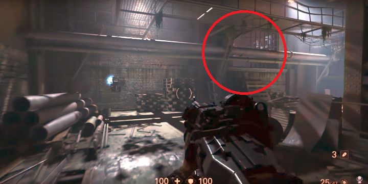 Wejście do miejsca z grafiką. - Rewolucja | Sekrety | Rozdział 7 - Nowy Orlean | Sekrety Wolfenstein II - Wolfenstein II: The New Colossus - poradnik do gry