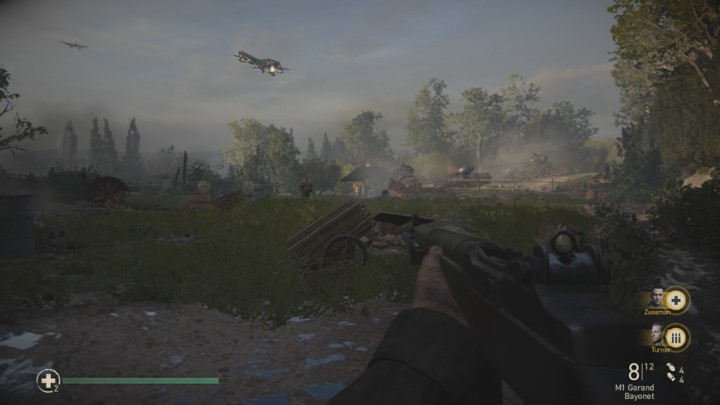 Po oczyszczeniu terenu widocznego na obrazku, skieruj się w lewo w stronę szopy - Call of Duty WW2: Operacja Kobra - Pamiątki, sekrety, znajdźki - Call of Duty: WW2 - poradnik do gry