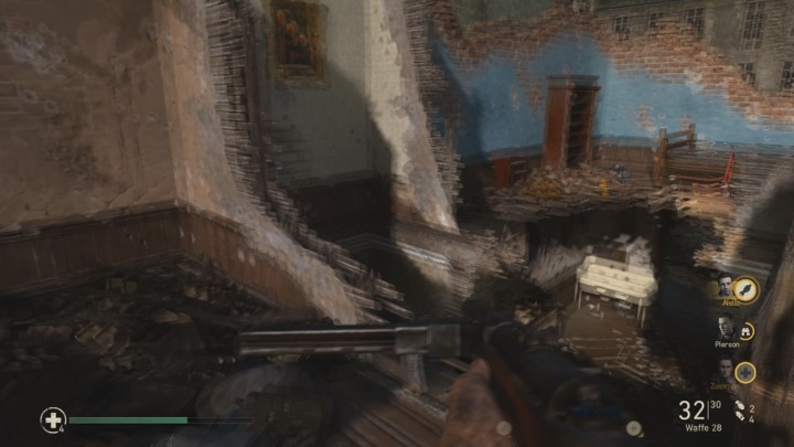 Teraz musisz przejść za pierwszą ściankę widoczną na obrazku - Call of Duty WW2: Twierdza - Pamiątki, sekrety, znajdźki - Call of Duty: WW2 - poradnik do gry