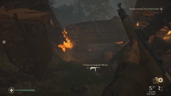 Kieruj się prosto przez pozostałości po wypadku, aż dojdziesz do zniszczonych skrzyń, beczek itp - Call of Duty WW2: S.O.E. - Pamiątki, sekrety, znajdźki - Call of Duty: WW2 - poradnik do gry