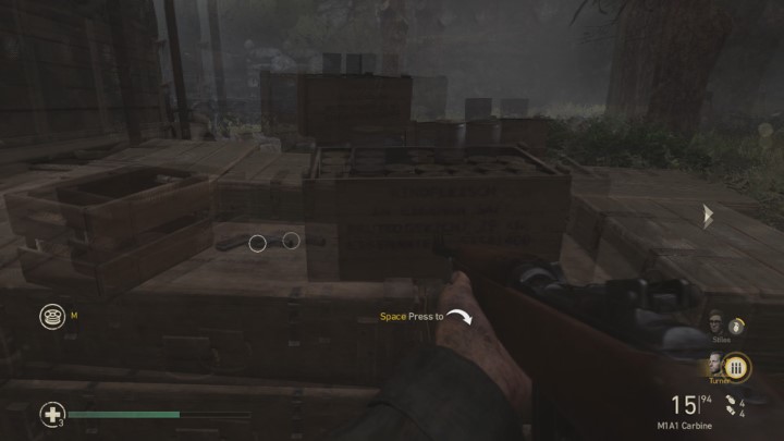 Pamiątka znajduje się na skrzynkach za ciężarówką - memento Pistolet sygnałowy (German Flare Gun) - Call of Duty WW2: Fabryka śmierci - Pamiątki, sekrety, znajdźki - Call of Duty: WW2 - poradnik do gry