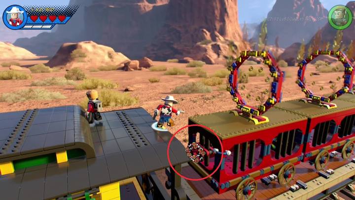 Dziewiąty minizestaw znajdziesz w wagonie, w pokazanym na obrazku miejscu - Sekrety Misja 6 - O kurczę | LEGO Marvel Super Heroes 2 - LEGO Marvel Super Heroes 2 - poradnik do gry