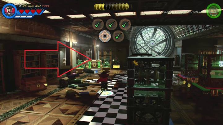 Piąty, a zarazem ostatni już domek z kart znajdziesz na pierwszym piętrze - Sekrety Misja 8 - Po runach do celu | LEGO Marvel Super Heroes 2 - LEGO Marvel Super Heroes 2 - poradnik do gry