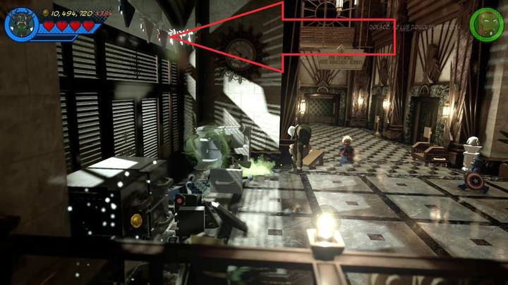 Kolejny minizestaw zdobędziesz w momencie, w którym zniszczysz pięć chorągiewek zawieszonych na linie - Sekrety Misja 9 - Czarno na białym | LEGO Marvel Super Heroes 2 - LEGO Marvel Super Heroes 2 - poradnik do gry