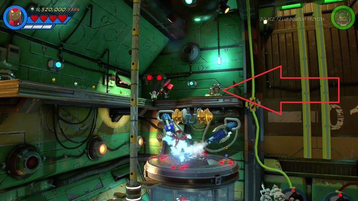 Drugi posąg Lockjawa znajduje się na balkonie, powyżej zbiornika po lewej stronie (patrz obrazek) - Sekrety Misja 13 - Błądzić jest rzeczą nieludzką | LEGO Marvel Super Heroes 2 - LEGO Marvel Super Heroes 2 - poradnik do gry