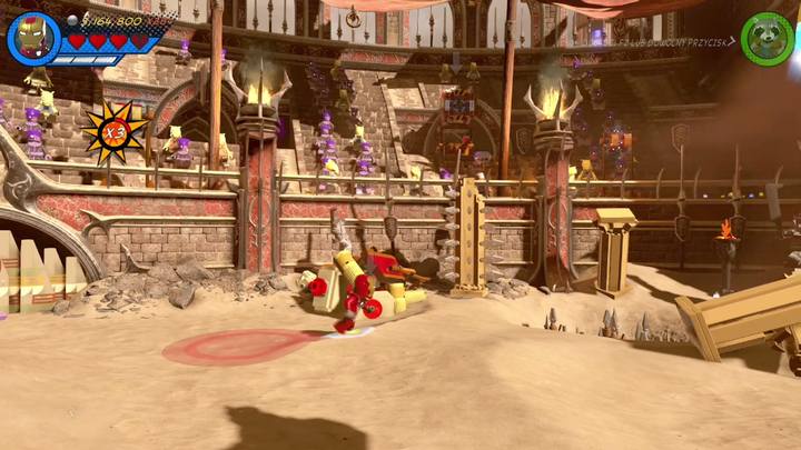 Drugi minizestaw znajdziesz również po lewej stronie areny - Sekrety Misja 15 - Red King i jego ring | LEGO Marvel Super Heroes 2 - LEGO Marvel Super Heroes 2 - poradnik do gry